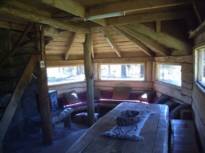 Living room in Hernan's cabin on our crossing the andes Chile to Argentina on Horseback trail ride